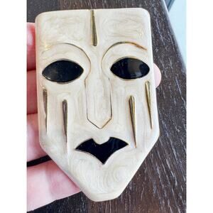 Vintage Abstract Face Mask Brooch